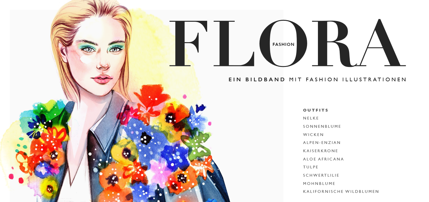 Inspirierende Blumen / Bildband mit Fashion Illustrationen von Designer